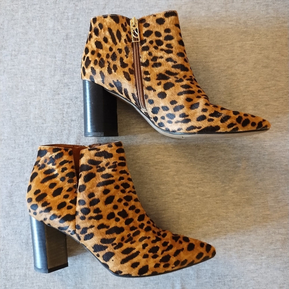 Franco Sarto Womens L-Nest Camel Hair Pointed Toe Ankle Boots Size 8